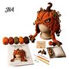 Art Class Supplies Halloween Animal Hood Crochet Kit, Skull Spider Bat Hat DIY Fashionable Earflap Spooky Pumpkin Craft Kit for Adults Teens,