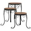 VidaXL Supports de plantes 3 pcs terre cuite céramique, table de plante, support de jardinière extérieur, table d’appoint en 4003393