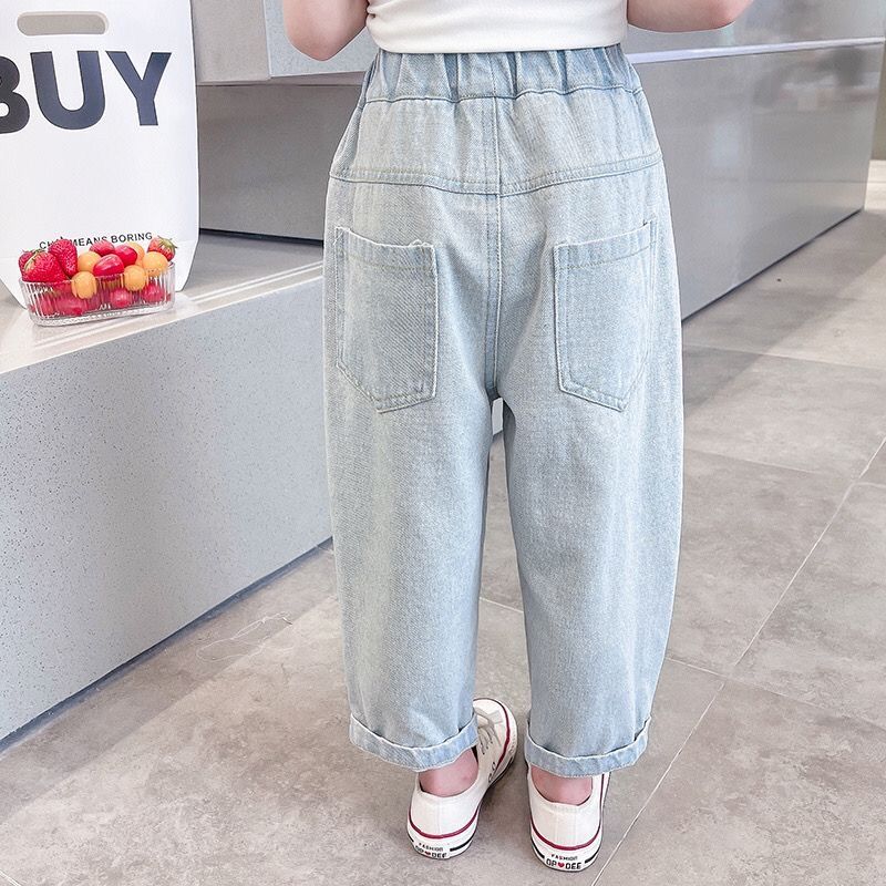 Mädchenhosen Frühling Graffiti Ripped Jeans Kinder Trendige Freizeithosen Jungenhosen
