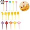 Candy Fruit Fork Food Grade Plastic Mini Cartoon Kids Cake Fruit Toothpick Bento Lunch Bento Accessories Party Decoration Supply
