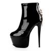 Sexy Platform Women's Ankle Boots Stripper High Heels Ankle Boot for Women Zipper Red White Party Fetish Dance Shoes Big Size 45
