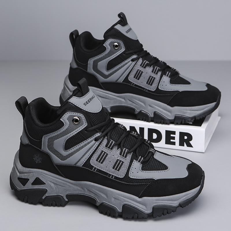 

Men s Anti Slip and Wear-resistant Outdoor Hiking Shoes Lightweight Fashionable and Versatile Men s Casual Sports Shoes 45 чёрный