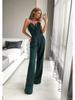Spring & Summer Chinese Long Skirt Jumpsuit - Oblique Collar, Mid-Waist, Elegant Commuting or Evening Wear.