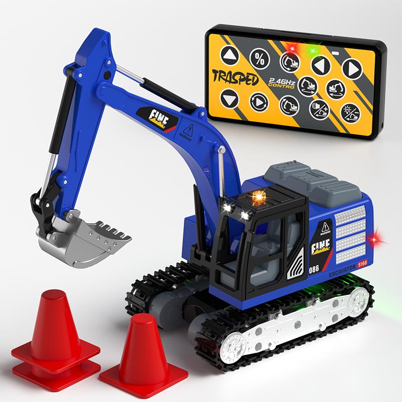 Hg4-301 New Rc Truck Electric Remote Control Excavator Simulation Alloy Engineering Vehicle Toy Car Bulldozer Model Toy Gifts