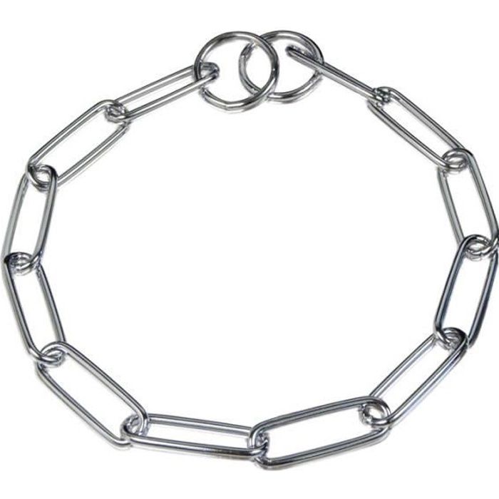 Collier étrangleur - Herm Sprenger - 62 cm - Acier chromé - Pour chiens à poils longs - Résistant à l'eau