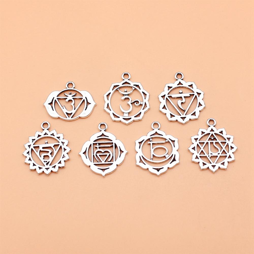 Charms Smykker Making Supplies Chakra Funn? Personlig tilpasset 7 stk/sett