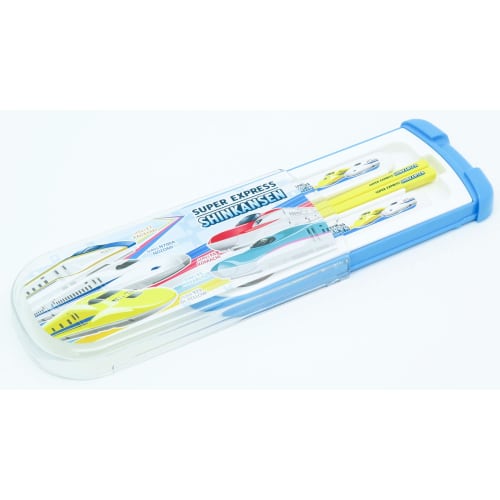 OSK Cutlery Set, Shinkansen Design, with Pull-Lid Trio, Chopsticks, Spoon, and Fork, Made in Japan, Sliding Design, Dishwasher Safe, Easy to Use, Unis