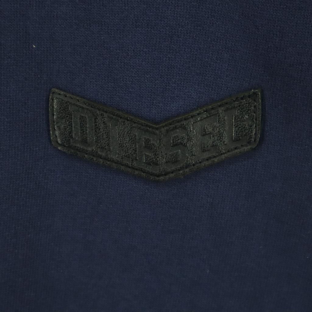 DIESEL Check Pattern Long sleeve switching sweat M Navy trainer Men's Used