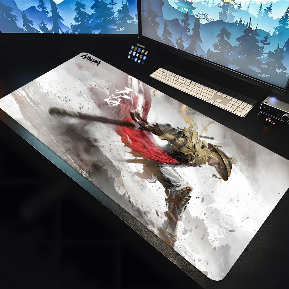 N-Naraka B-Bladepoint Mouse animation Pad large keyboard mouse desk pad non-slip rubber gaming mouse pad laptop carpet 600x300