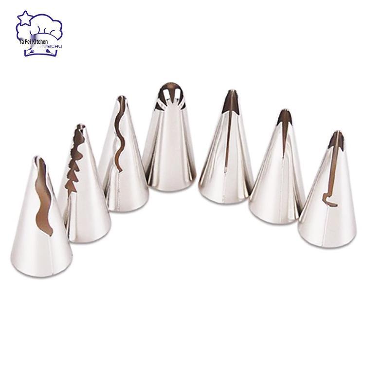 7-Piece Stainless Steel Barbie Doll Skirt Ruffle Piping Tip Set - Food Grade Baking Tools