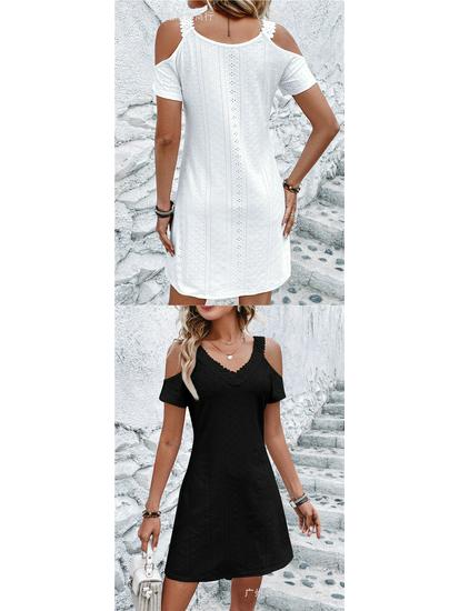 European Off-the-Shoulder Slimming Dress
