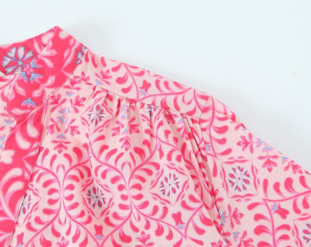 Rochie midi lejeră de damă în stil european american, cu imprimeu, la modă, primăvara 2025