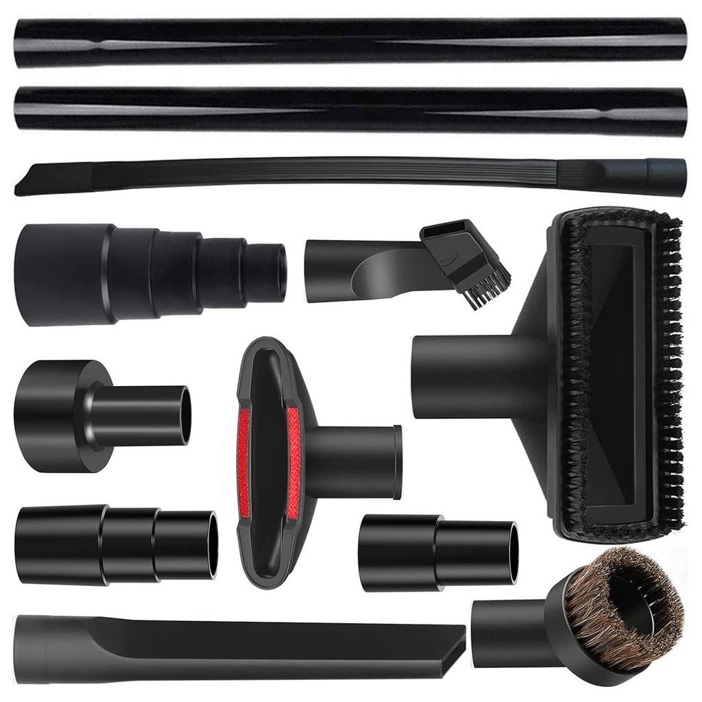 12Pcs Vacuum Attachments Kits High Efficiency Hose Connectors Including Crevice Nozzle, Car Nozzle And Upholstery Brush
