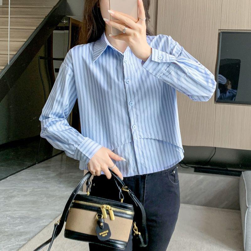 2024 Women's Casual Striped Cotton Shirt - Spring/Autumn