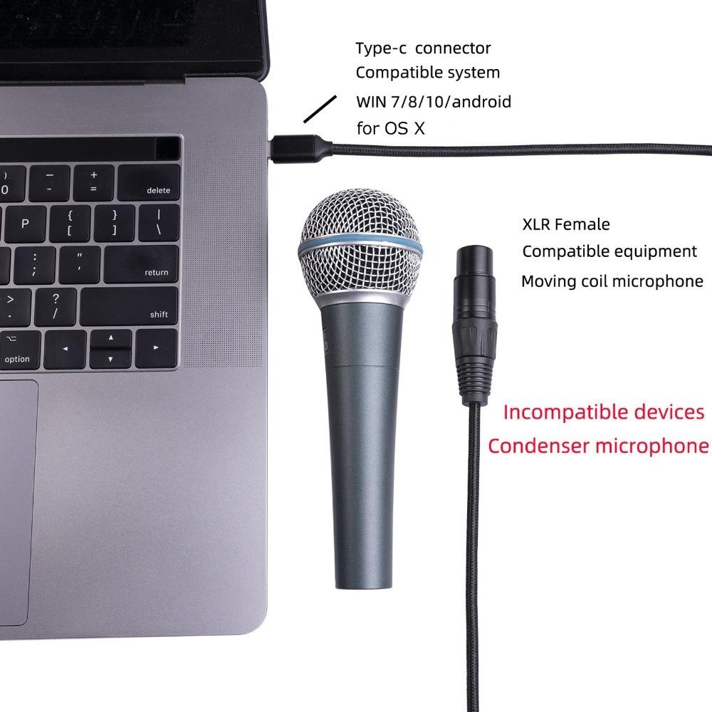 Low Noise Type C Microphone Audio Cable Plug and Play USB Mic Recording Cable  Studio Recording