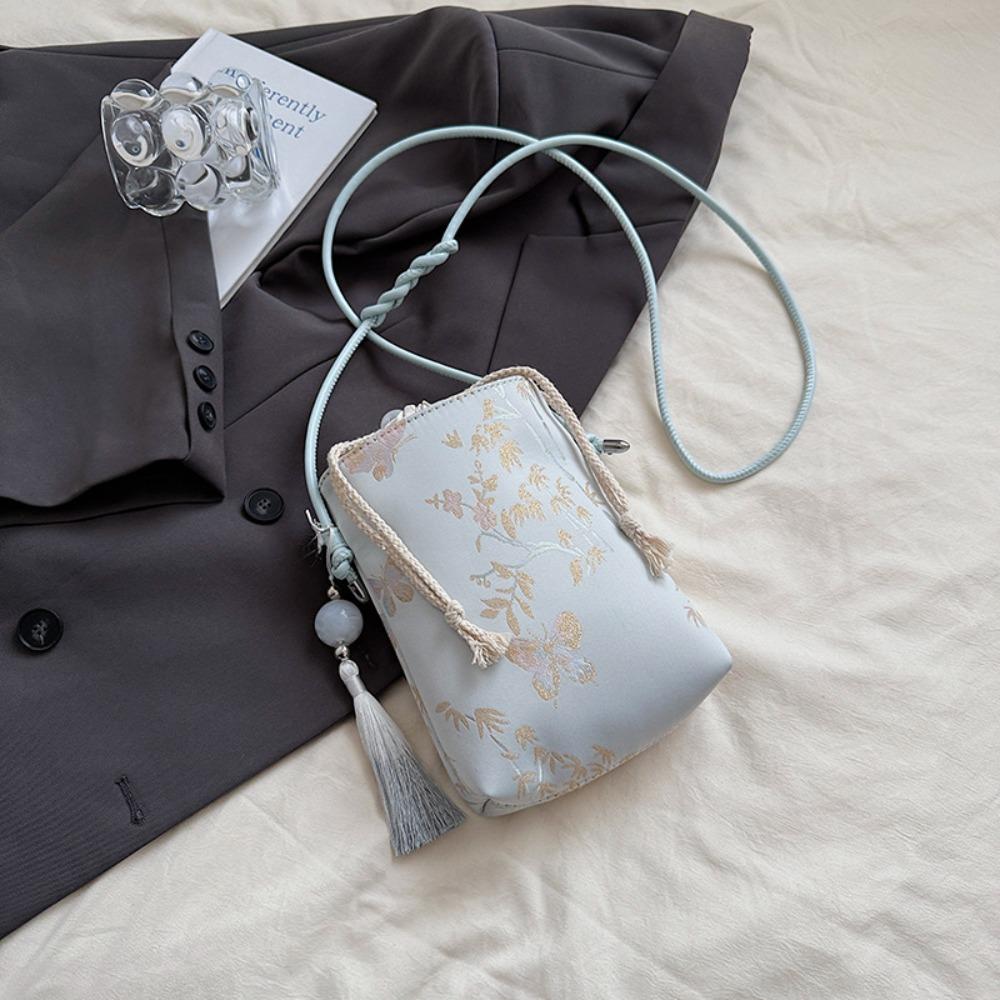 

Tassel Pendant New Chinese Style Crossbody Bag Printed Mobile Phone Bag Girls Style 3