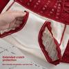 Plus Size Lady Spring and Summer Wedding Celebration Red Lace Cotton Extended Middle Waist Triangle Briefs