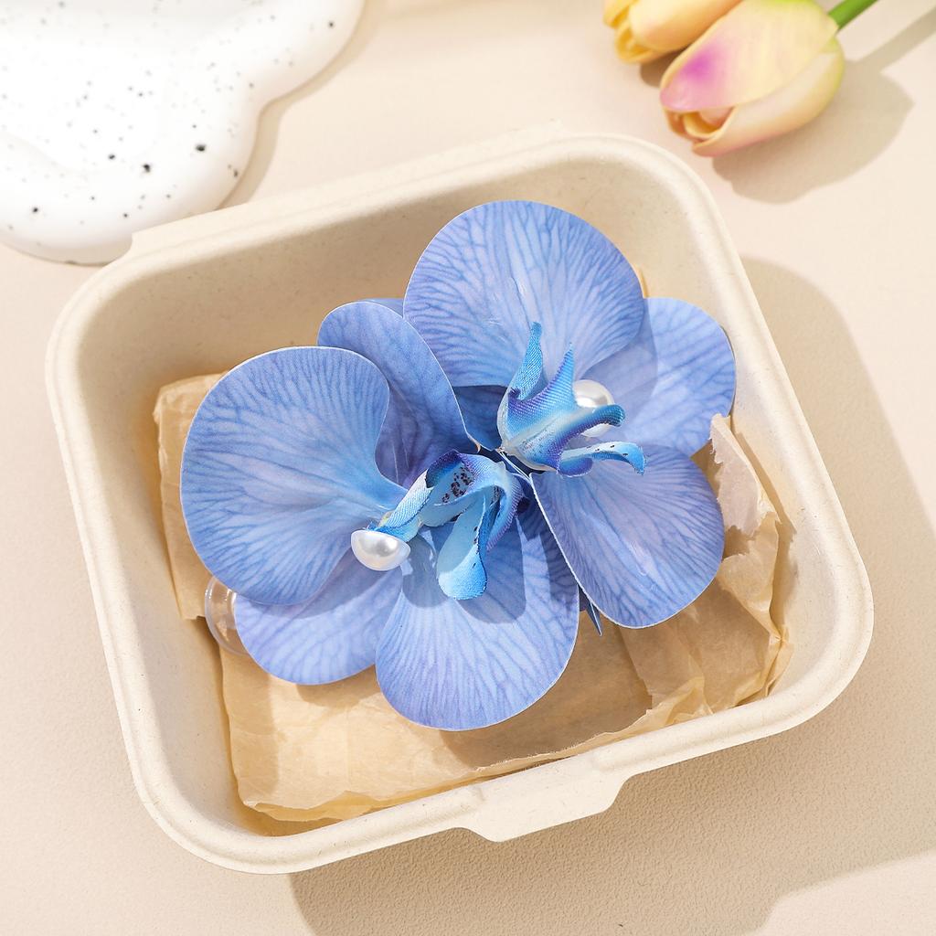 1PC Korean Pearl Big Flower Hair Clip Cute Butterfly Orchid Flower Hairpin Duckbill Clip Seaside Girl Hair Clip Hair Accessories