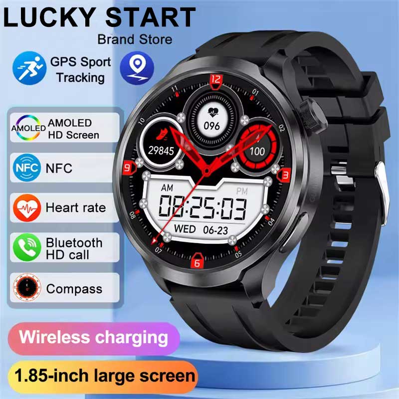 NEW  Outdoor fitness NFC Smart Watch Men 1.85 Inch AMOLED Screen Bluetooth Call IP67 Waterproof Man Smart Watches Man 2025