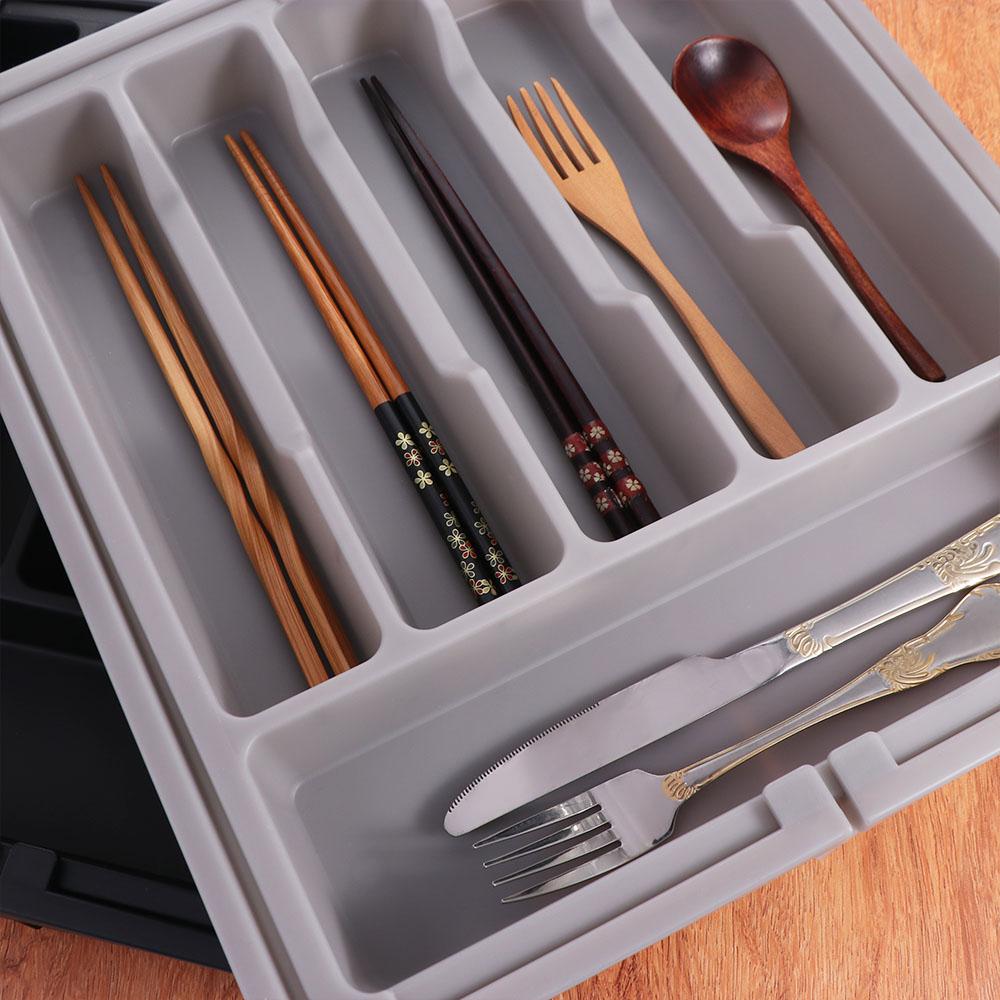 Kunststoff Silberbesteck Schubladenorganizer Verstellbar Ausziehbar Besteckfach Gabel