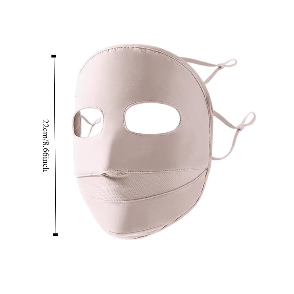 Sunscreen Face Scarf Ice Silk Mask Full Face Solid Color Sunscreen Mask UV Protection Sunscreen Veil Face Gini Mask Riding