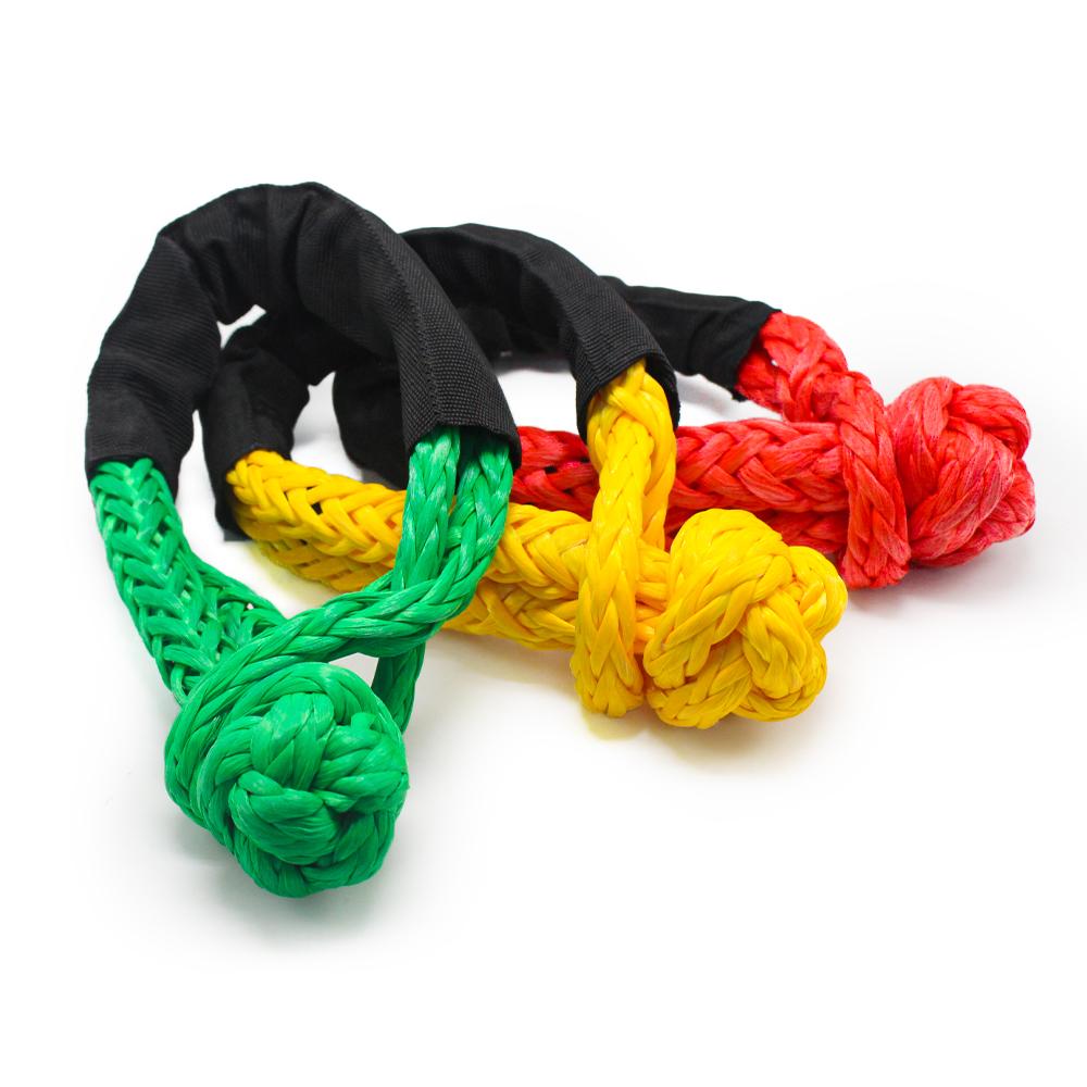 Stock 4x4 Car Tow Recovery Rope UHMWPE Winch Shackle Soft Shackle 12mm Emergency Tools From China Factory 1255