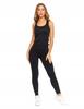 Women's Ribbed Sports Leggings with High Waist Training MORAJ S/M BLACK