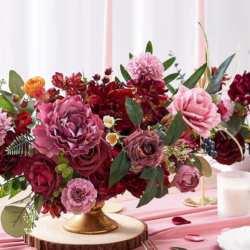 Gör-det-själv Konstgjorda Blommor Falska Rosor Skum Silkesblommor För Bröllopsbukett Arrangement Fest Babyshower Fest Heminredning