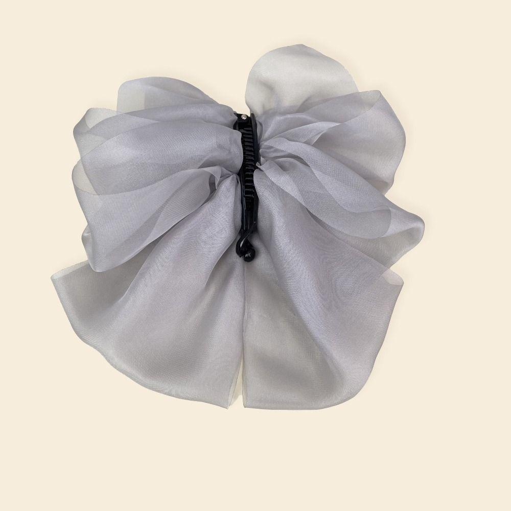 Headdress Chiffon Bow Banana Clip Vintage Hair Claw Hot Sale Ponytail Hair Grip Clip  Women
