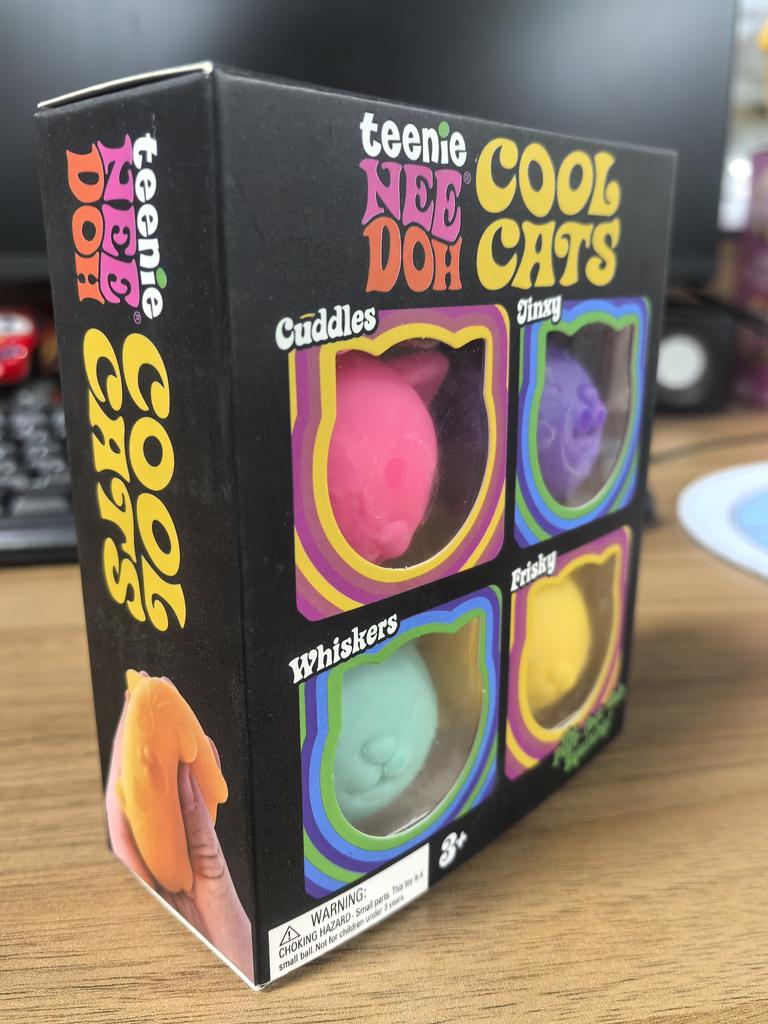 Needoh Teenie Cool Cats 3er-Pack Entzückende Mini-Katzen Fidget Spielzeuge Weich Knetbar Stressabbau Sensorische Quetschspielzeuge