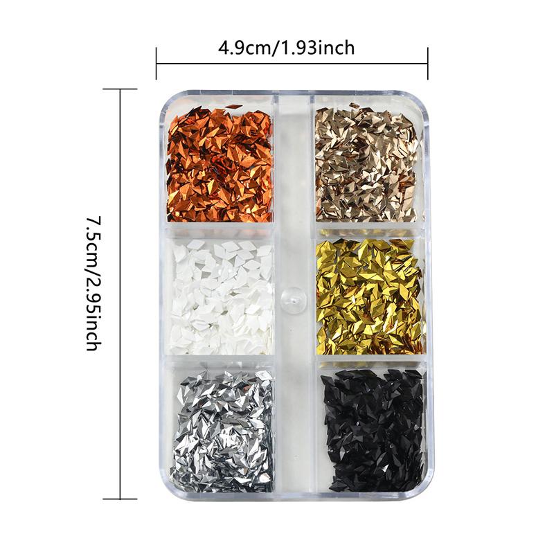6 Grid Mini Flat Back Rhombus Nail Art  Glass Crysta For Diy Manicure Decoration Diamond