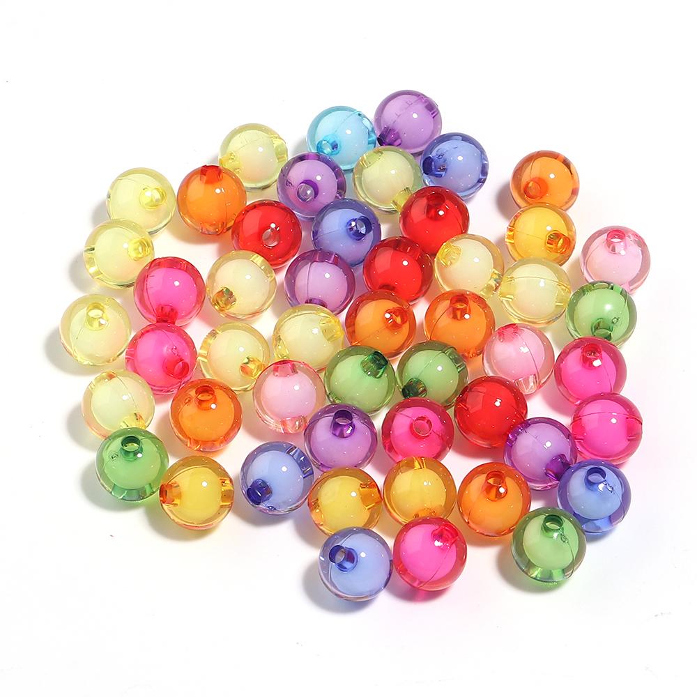 50pcs/lot Mixed Color Acrylic Beads Flower Oval Round Bucket Shape Loose Beads For DIY Bracelet Earrings Jewelry Accessories