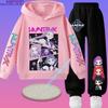 2026 New Children's Popular Anime Print Spring/Autumn Casual Hooded Sweatshirt + Sports Pants 2-Piece Set