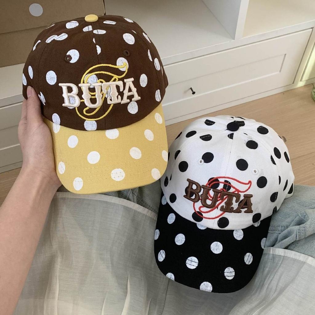 American Retro Polka Dot Baseball Cap Year Contrasting Color Three-Dimensional Embroidery Showing Face Small Sunshade Female Cap