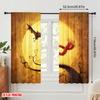 2pcs,2D plane printing Curtains Digital Printed halloween ghost (20) Polyester (without rod) Room Decor for Living Room and