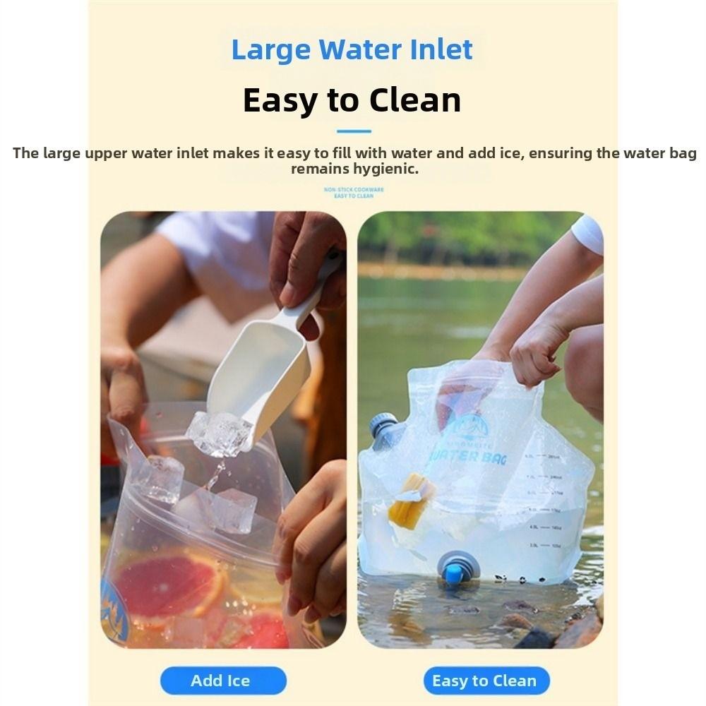 with Faucet Water Container Transparent Khaki Folding Water Storage High Quality Water Pouch Trip