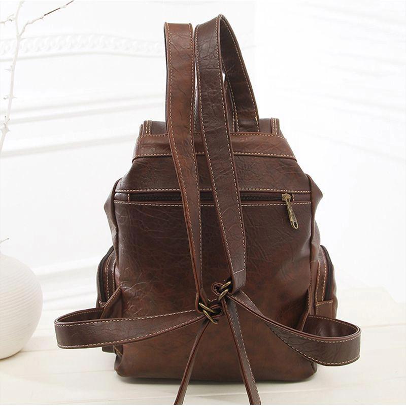 Retro Backpack For Women Stylish Trendy Hook Design Female School Bag Perfect For Students And Daily Use Comfortable Double Shoulder Bag