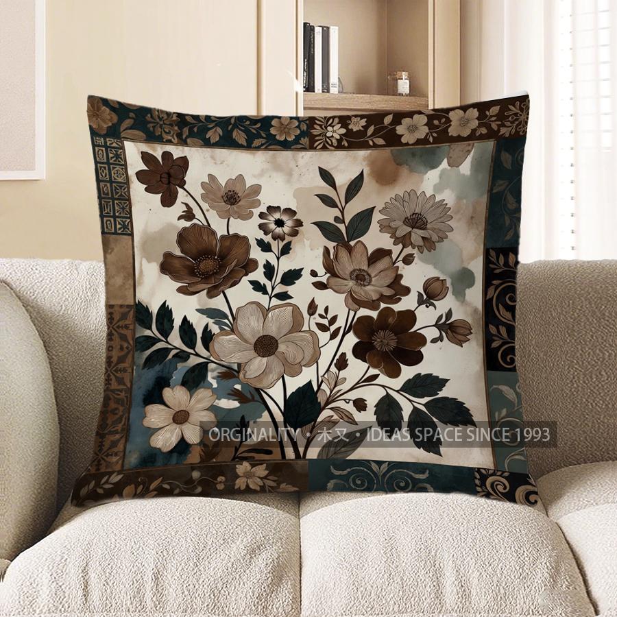 2D Floral Patterned Cushion Covers For Stylish Decor Pattern Cushion Cover Suitable For Sofa Bedroom Car Pillow Cover