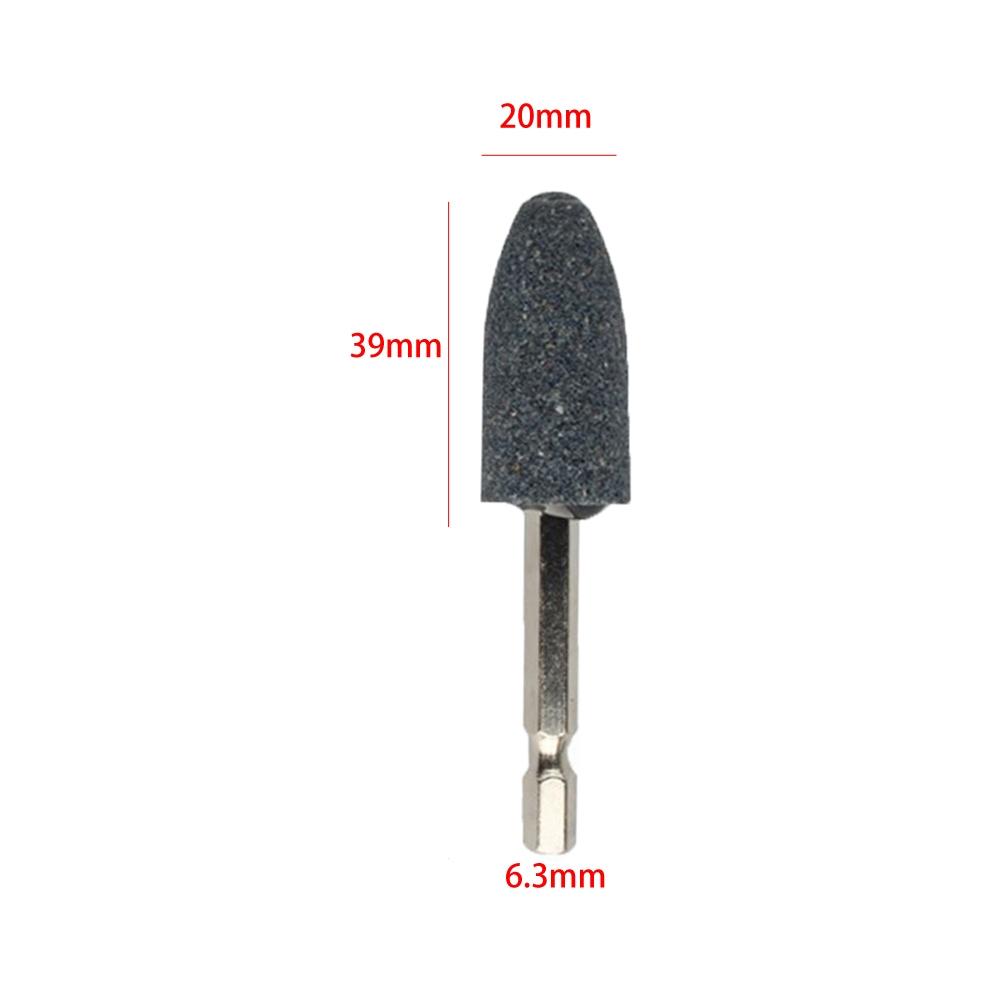 Grinding Head Hexagonal Shank Brown Corundum Abrasive Rotary Accessory