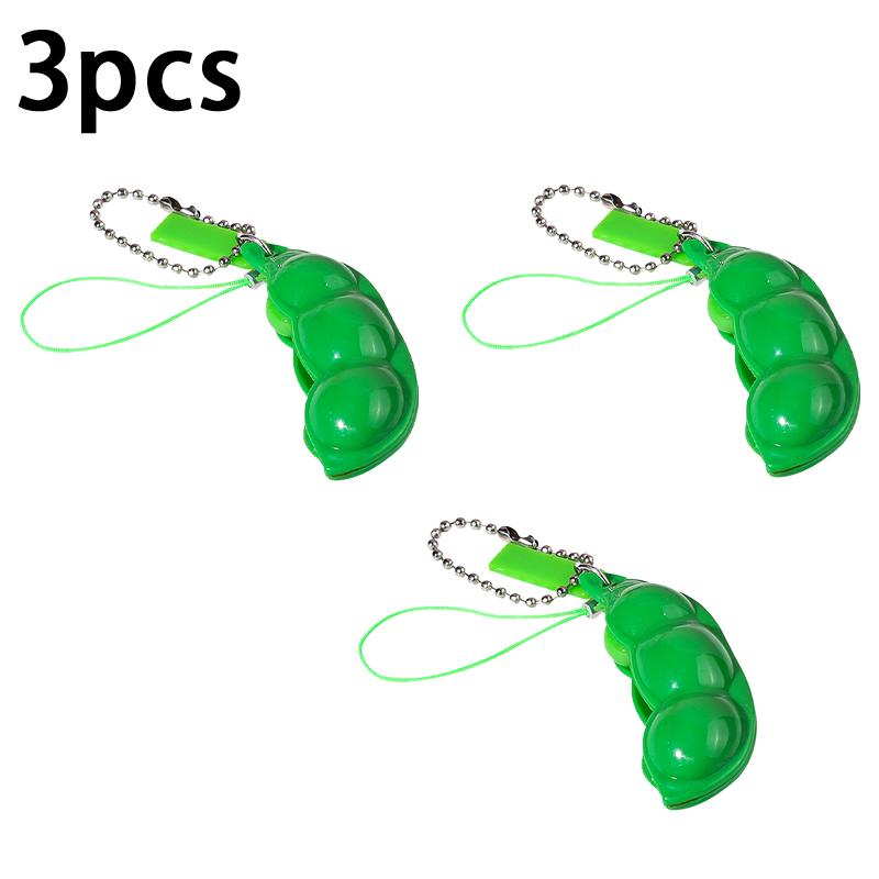 Stress-Relieving Edamame Toy Squeeze Pea Keychain Cute Stress-Relieving Toy Keychain