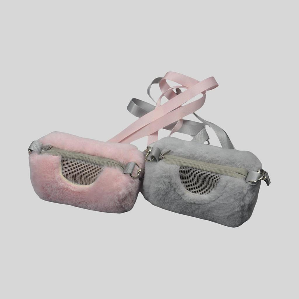 Golden Hamster Portable Plush Carrier Backpack - Warm Crossbody Bag for Small Pets