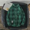 2024 Men's Plaid Shirt: Casual Spring/Autumn Jacket, Long-Sleeved Trendy Student Style