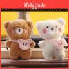 Adorable Mini Teddy Bear Plush Keychain Cute Small Backpack Charm Brown And White