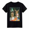 T-Shirt Meme Gatto da Festa Vintage, Maglietta Grafica Retro Divertente per Streetwear e Abbigliamento Casual