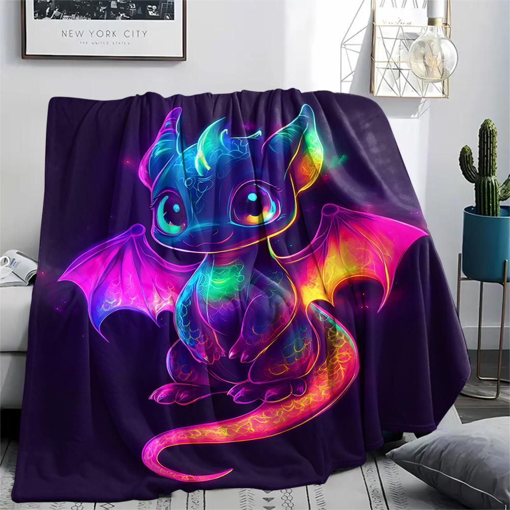 Flaneldecke mit Drachenmuster, Hohe Qualität, Bequem für alle Jahreszeiten, Heimdekoration, Wärme und Komfort, Perfekt für Weihnachtsgeschenke