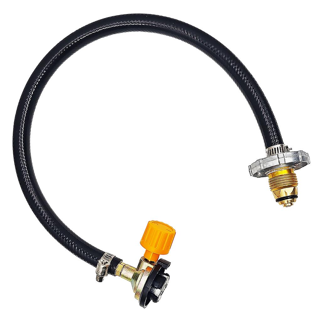 Einteiliger Kassetten-Gas-Nachfülladapter zum einfachen Aufpumpen von Propangasflaschen. Perfekt für Camping und Outdoor-Abenteuer.