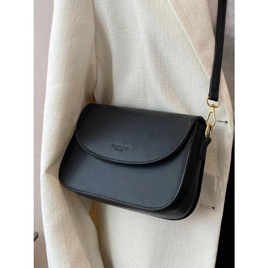 Geantă de umăr versatilă pentru femei  Genți crossbody monocromatice  Genți pătrate mici  Genți simple vintage  Tendință designer de lux