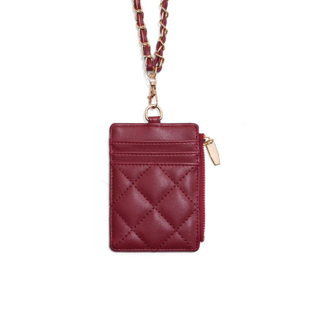 Creative Chain Card Holder PU Leather with Lanyard ID Card Card Holder Photos Protective Cover