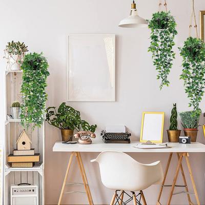 2Pcs Artificial Plant Realistic Simulation Potted Plant Natural Greenery Faux Vine for Indoor Outdoor Decor