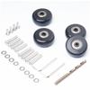 Replacement Luggage Wheel Kit with 50mm Wheels Precision Ball Bearings and 4 Swivel Casters for Improved Suitcase Stability